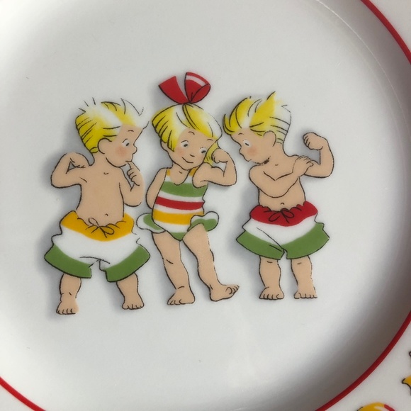 Guy Degrenne The Triplets Summer Porcelain Plate Children - Picture 2 of 6